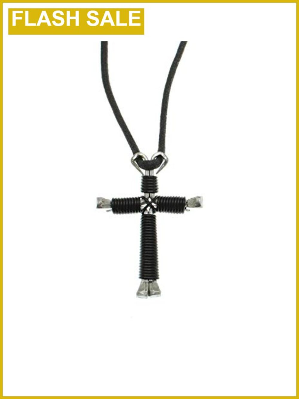 Steel Horseshoe Nail Cross Necklace Adjustable Cord Handmade USA